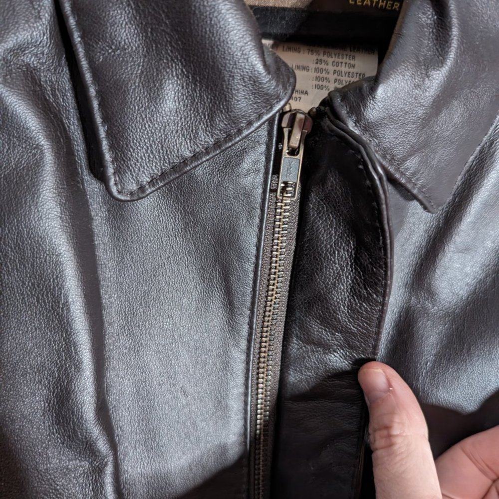 Air Force Landing Leather Men's XL Leather Bomber Jacket - Picture 13 of 16